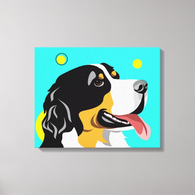 Farbenfroher Berner Hund Leinwanddruck (Vorderseite)