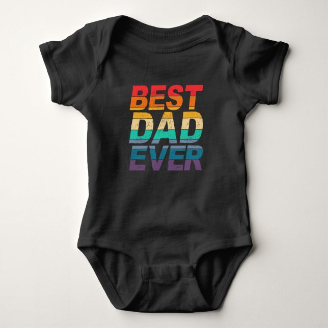 Farbenfroher bester Vater je Vatertag | Bodysuit Baby Strampler (Vorderseite)