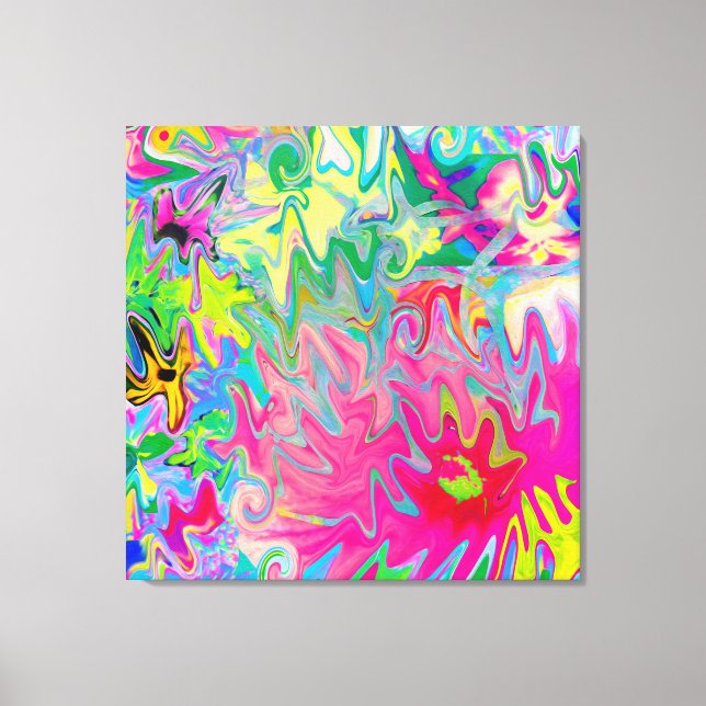 Farbenfroher Blumengarten Abstrakte Collage Leinwanddruck (Vorderseite)