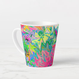 Farbenfroher Blumengarten Abstrakte Collage Milchtasse