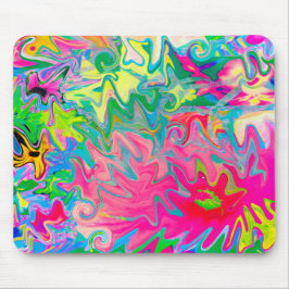 Farbenfroher Blumengarten Abstrakte Collage Mousepad