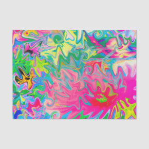 Farbenfroher Blumengarten Abstrakte Collage Seidenpapier