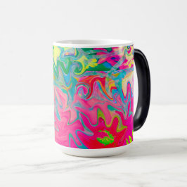 Farbenfroher Blumengarten Abstrakte Collage Verwandlungstasse