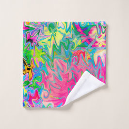 Farbenfroher Blumengarten Abstrakte Collage Waschlappen