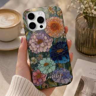 Farbenfroher Blumengarten mit Buntglas - personali iPhone 16 Pro Max Hülle