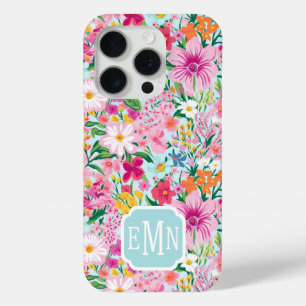 Farbenfroher Blumengarten-Monogramm Case-Mate iPhone Hülle