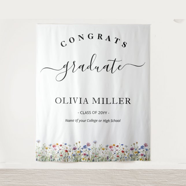 farbenfroher blumengeschmückter Abschluss im Hinte Wandteppich (Vorderseite)