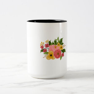 Farbenfroher Blumenstrauß Botanische Blume Tasse