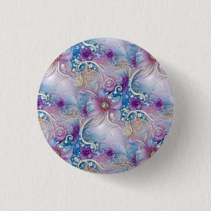Farbenfroher Blüten-Perlen-Knopf Button