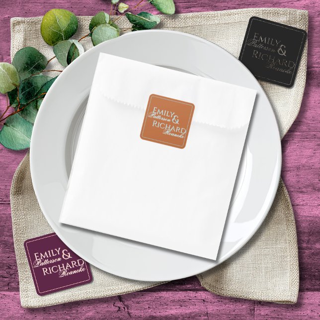 Farbenfroher Boho-Minimalismus Schwarz-Weiß Chic Quadratischer Aufkleber (Von Creator hochgeladen)