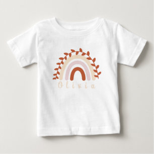 Farbenfroher Boho Rainbow mit Personalisiertem Nam Baby T-shirt