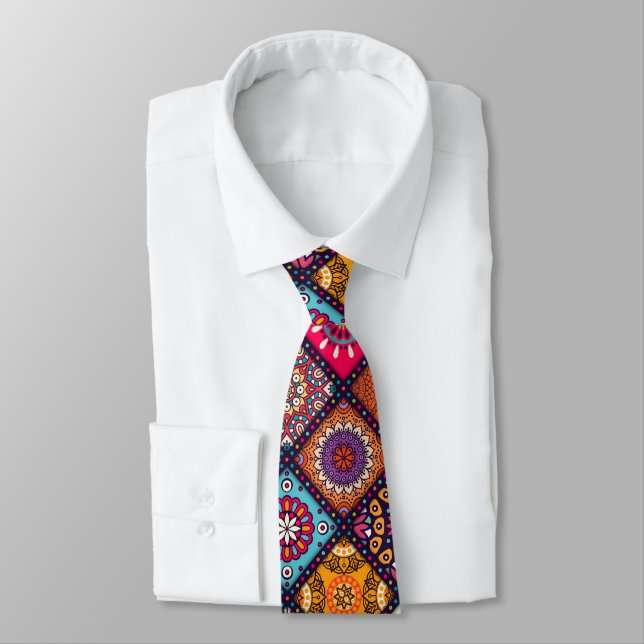 farbenfroher Boho-Stil Krawatte (Gebunden)