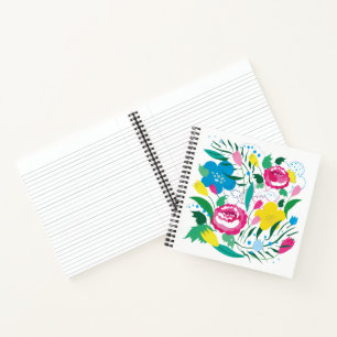Farbenfroher Bouquet. Notizbuch