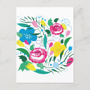 Farbenfroher Bouquet. Postkarte