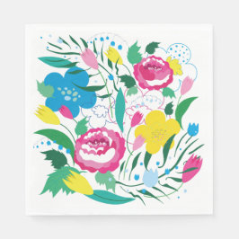 Farbenfroher Bouquet. Serviette