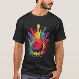 Farbenfroher Bowling-Spiel-Tag Bowler Süßer Farbsp T-Shirt