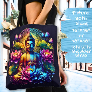 Farbenfroher Buddha mit Lotus-Blume