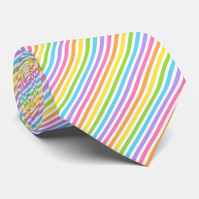 Farbenfroher Candy Strip Krawatte (Gerollt)