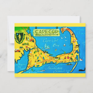 Farbenfroher Cape Cod Postkarte