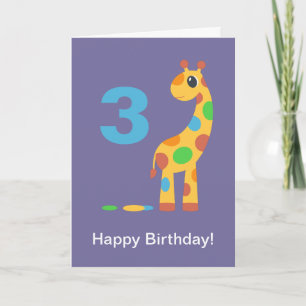 Farbenfroher Cartoon Giraffe Happy Geburtstag Cust Karte