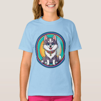 Farbenfroher Cartoon Happy Dog T-Shirt