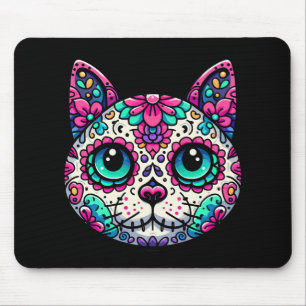 Farbenfroher Cat Sugar Skull Mousepad