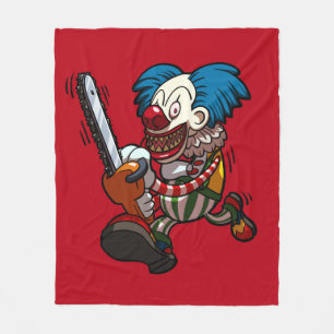 Farbenfroher Chainsaw Clown Halloween Horror Carto Fleecedecke