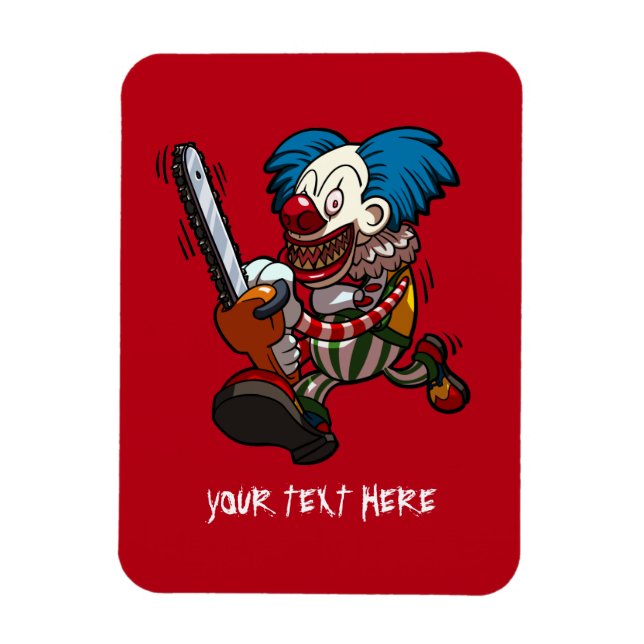 Farbenfroher Chainsaw Clown Halloween Horror Carto Magnet (Vertikal)