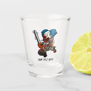 Farbenfroher Chainsaw Clown Halloween Horror Carto Schnapsglas