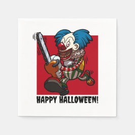 Farbenfroher Chainsaw Clown Halloween Horror Carto Serviette