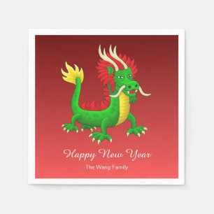 Farbenfroher chinesischer Drache Serviette