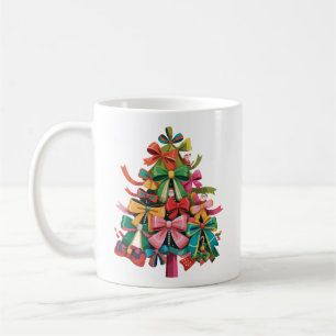 Farbenfroher Coquette-Weihnachtsbaum Preppy Pink X Kaffeetasse