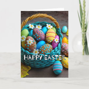 Farbenfroher Creative Happy Osterkorb Feiertagskarte