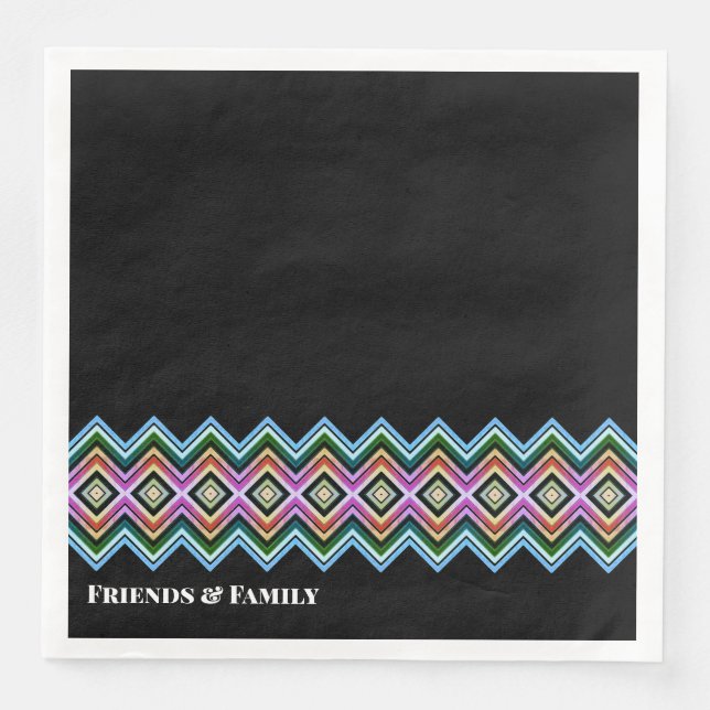 Farbenfroher Designer Serviette (Vorderseite)