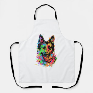 Farbenfroher Deutscher Schäferhund Schürze