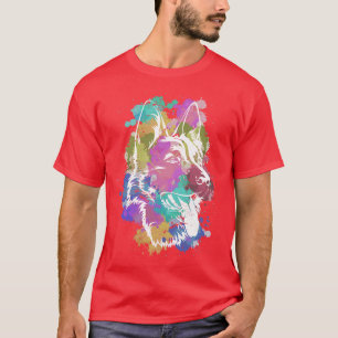 Farbenfroher Deutscher Schäferhund T-Shirt