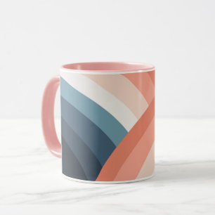 Farbenfroher doppelter Retro-Regenbogenstil Tasse
