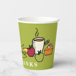 Farbenfroher Erntedank GIVE DANKS Urlaub Pappbecher