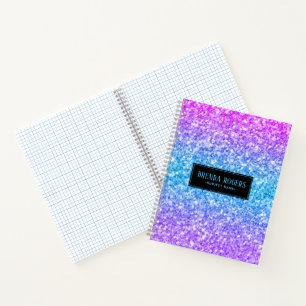 Farbenfroher falscher Glitterdruck Notizbuch