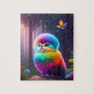 Farbenfroher Fantastischer Vogel in einem Zauberwa Puzzle