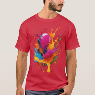 farbenfroher Farbspritzer T-Shirt