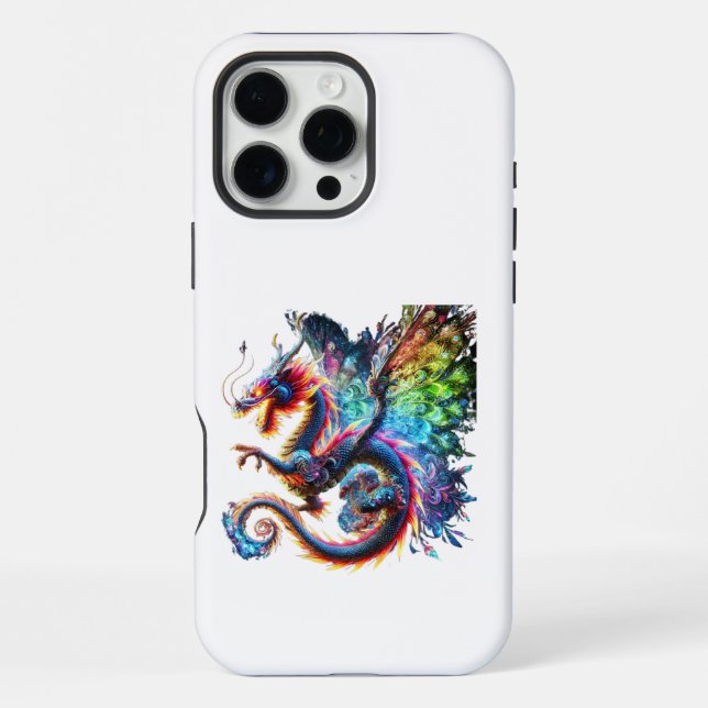Farbenfroher Feuerdrache iPhone Hülle (Rückseite)
