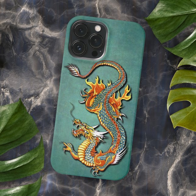 Farbenfroher Feuerdrache Tattoo Art iPhone 12 iPhone Hülle (Von Creator hochgeladen)