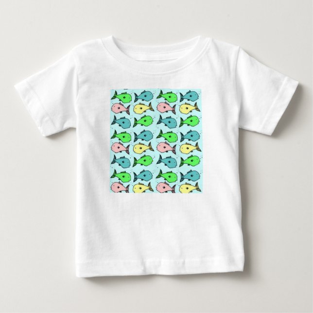 Farbenfroher Fisch - T - Shirt des Babys (Vorderseite)