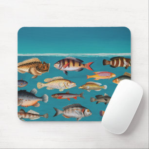 Farbenfroher Fisch unter blauem Meer Mousepad