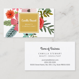 Farbenfroher Floral Beauty Consultant Visitenkarte