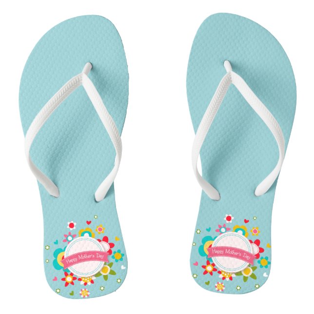 Farbenfroher floraler Muttertag | Flip Flops (Fußbett)