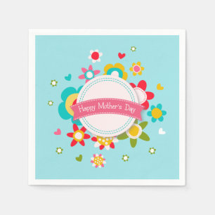 Farbenfroher floraler Muttertag   Napkin Serviette