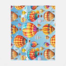 Farbenfroher Flug Hot Air Ballon Fleecedecke