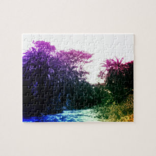 Farbenfroher Fluss Gallery Forest Vintag Tropical Puzzle